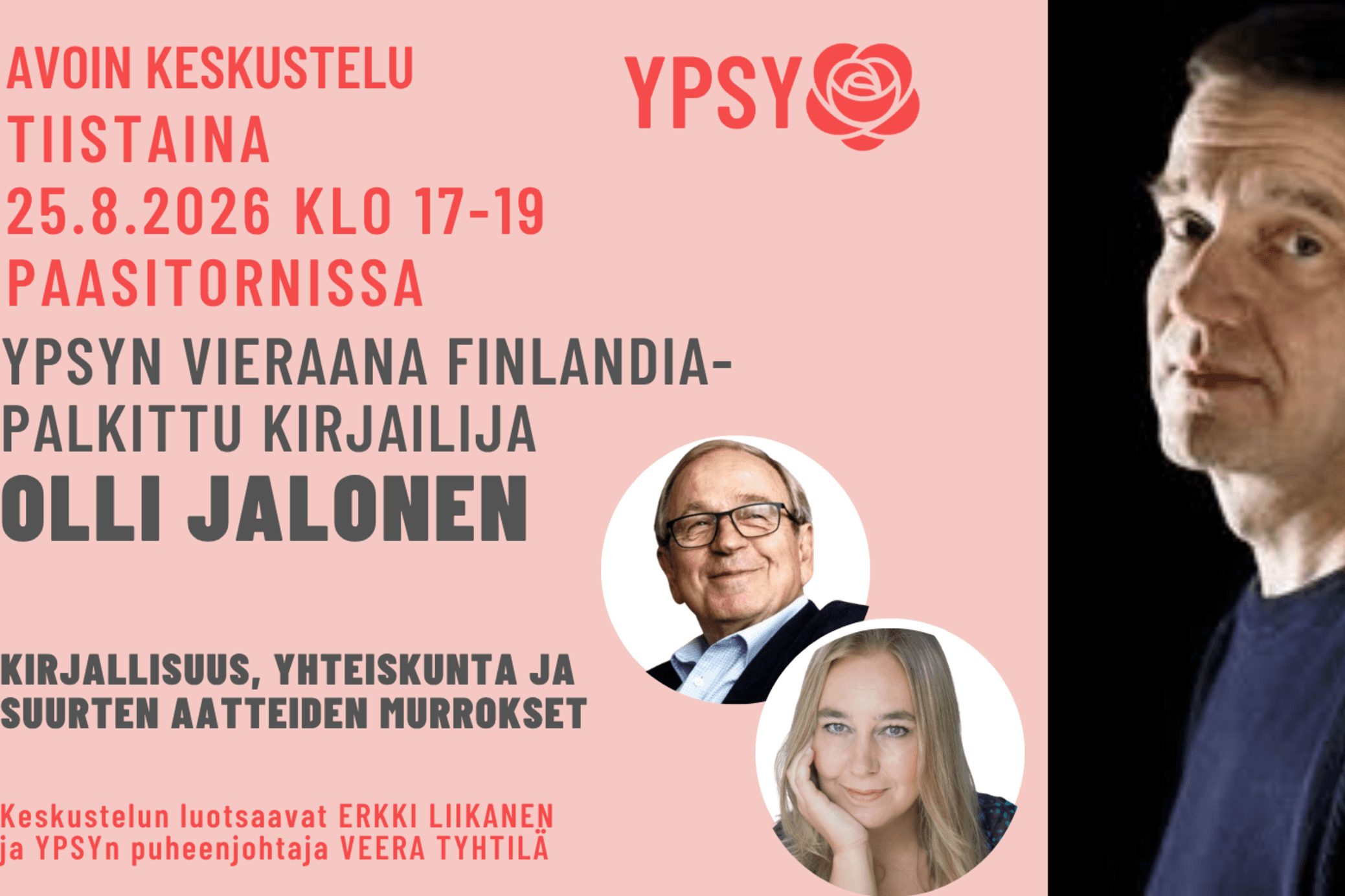 YPSY: Finlandia-palkittu kirjailija Olli Jalonen - tapahtuman kuva