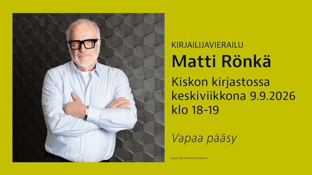 Toimittaja-kirjailija Matti Rönkä Kiskon kirjastossa - tapahtuman kuva