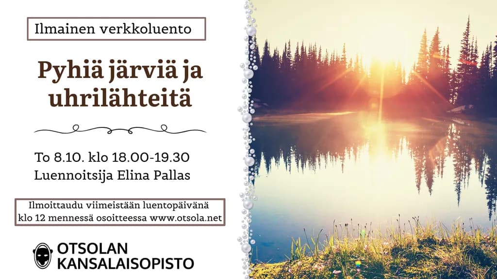 Pyhiä järviä ja uhrilähteitä (ilmainen verkkoluento) - tapahtuman kuva