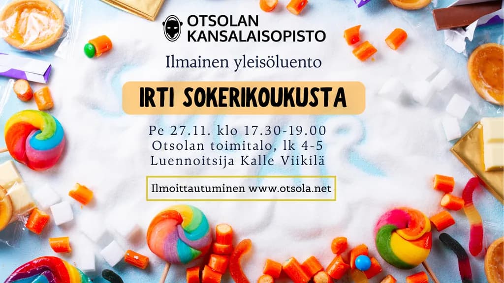 Irti sokerikoukusta (ilmainen lähiluento) - tapahtuman kuva