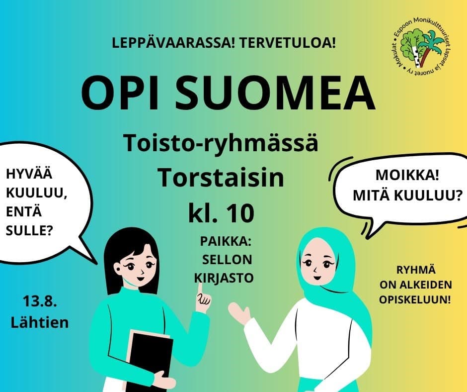 Tervetuloa oppimaan suomen kielen alkeita - tapahtuman kuva