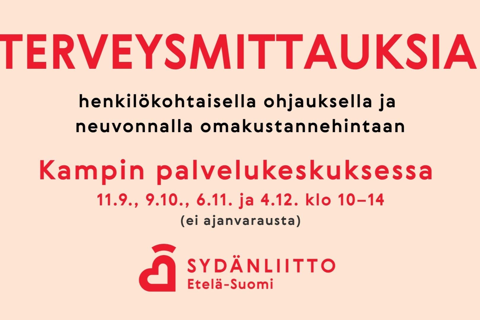 Sydänliiton terveysmittauksia - tapahtuman kuva