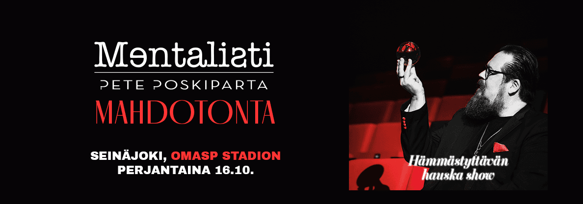 MENTALISTI PETE POSKIPARRAN MAHDOTONTA -KIERTUE OMASP STADIONILLA 16.10.2026 - tapahtuman kuva