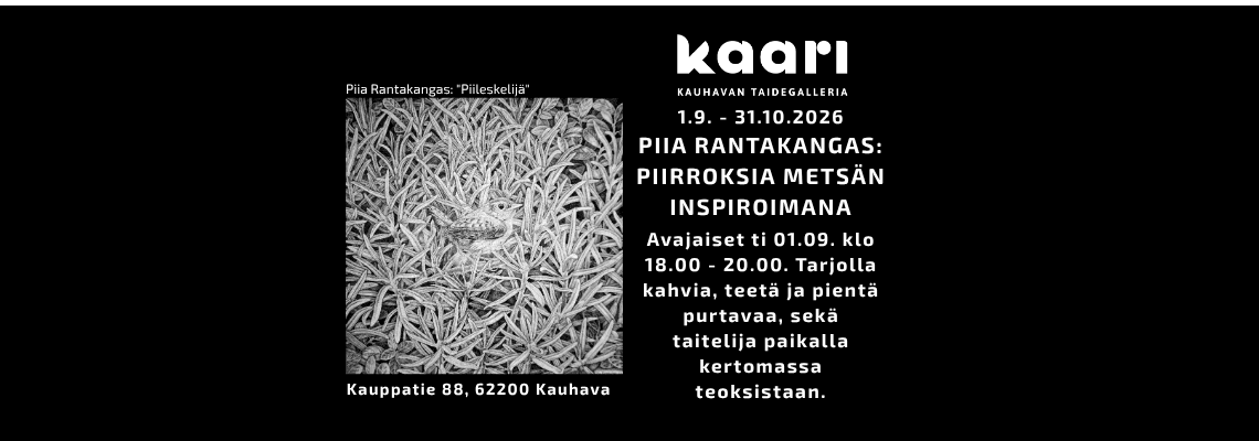 1.9. - 31.10.2026 PIIA RANTAKANGAS: PIIRROKSIA METSÄN INSPIROIMANA - tapahtuman kuva