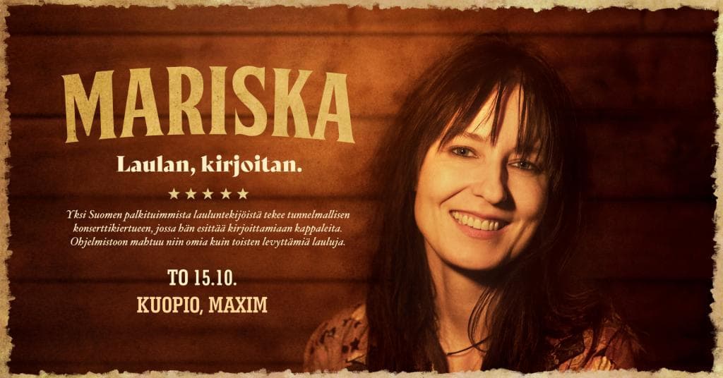 Mariska Laulan, kirjoitan. - tapahtuman kuva